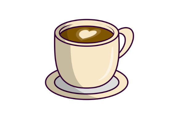 A Cup of Coffee with Heart Illustration