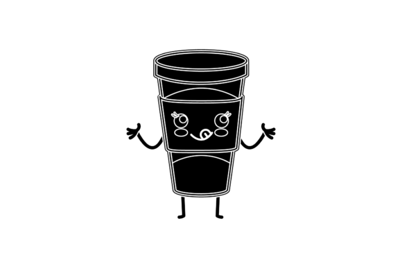 Coffee Cup Chocolate Kawaii Black Icon