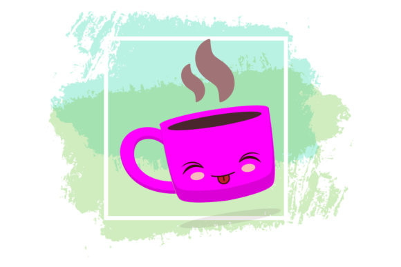 Coffee Cup Cute Kawaii Brush Style