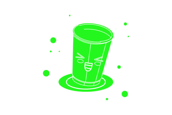Coffee Cup Drink Kawaii Green Color
