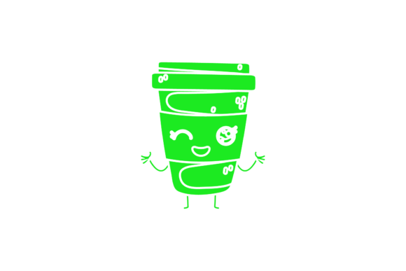 Coffee Cup Menu Kawaii Green Icon