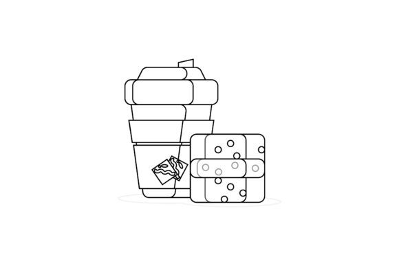 Coffee Cup Morning Outline