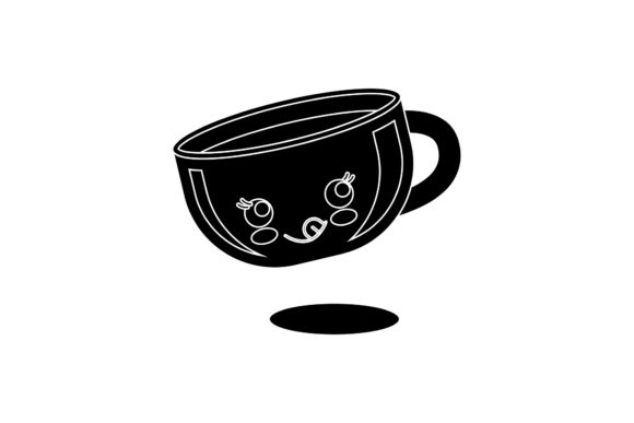 Coffee Cup Smile Kawaii Black Icon