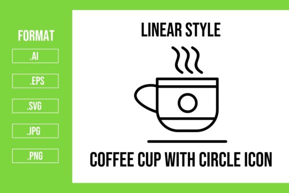 Coffee Cup with Circle Icons