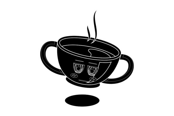 Coffee Hot Cup Kawaii Black Style