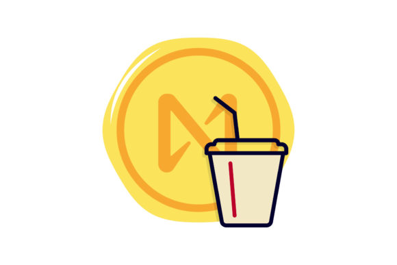 Cryptocurrency Near Cup Drink Design