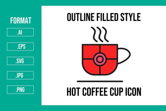 Hot Coffee Cup Outline Filled Icon