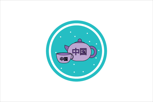 Imlek Teapot and Cup Icon Fill Line