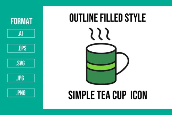 Simple Tea Cup Outline Filled Icon