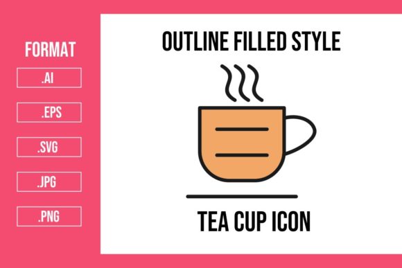Tea Cup Outline Filled Icon