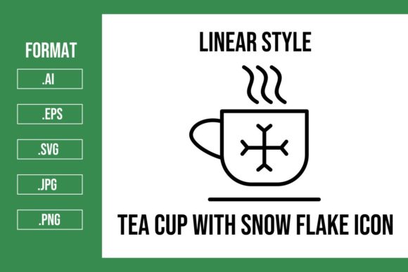 Tea Cup with Snow Flake Icons